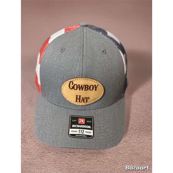 Richardson 112 Snapback Truck Cap with leather Patch - Picture 1 of 7